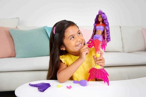 Barbie Coffret Mermaid Power avec Poupée Sirène Malibu » Roberts Animal Nageoires Interchangeables et Accessoires Jouet Enfant Dès HHG52 - vue 6