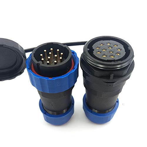 Conector impermeable SD28 12 pines cable industrial miniatura 1