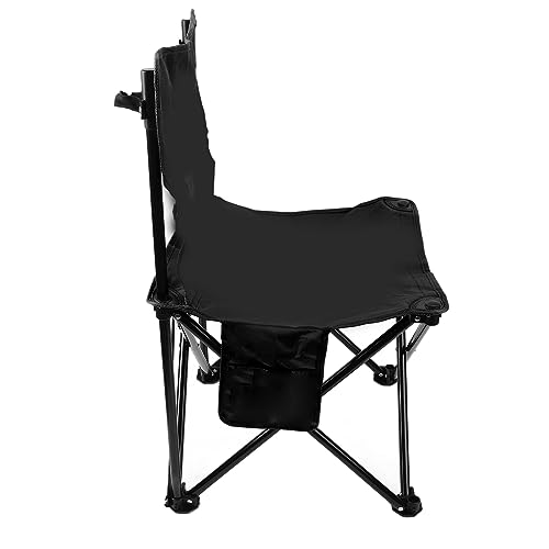 Chaise de camping pliante noire avec support stable et pliable - 3