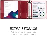 Samsill Durable 4 Inch Binder, Made in The USA, Locking D Ring Binder, Customizable Clear View Cover, Red, Single, Holds 775 Pages
