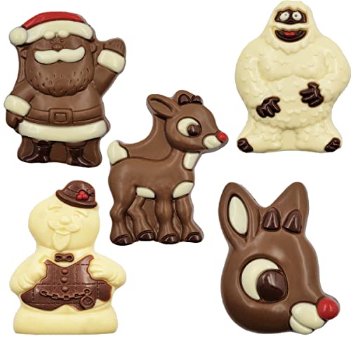 Assorted Christmas Chocolate Holiday Treats, Big Rudolph & Pals, Milk Chocolate Party Bag Fillers, Individually Wrapped, Kosher Certified Dairy, 2.5Oz Chocolate Bar (3-Pack Variety) (3-Pack Variety) #TOP10