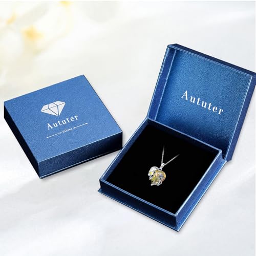 Image of S925 Sterling Silver Skull Pendant Necklace Heart Crystal Birthstone Skull Necklace Gothic Jewlery Gifts