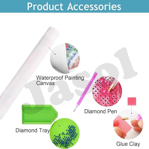 Image of Jasol Diamond Painting Kit, 40x30 Cms, Full Drill, 5D Crystals, Home Wall Decor Gift Set (Baby Dragon M45613)