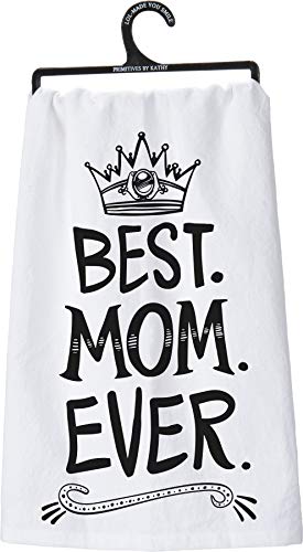2 Piece Mother Appreciation Cotton Dish Towel Kitchen Bundle Stating Love You Mom And Best Mom Ever #TOP1