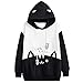 Mophghdj Katzenohren Hoodie Pullover MäDchen Süß Kawaii Cute Katzen Langarm Kapuzenpullover, Herbst Winter PlüSch Fleece Einfarbig Pulli Flauschig Warm Elegant Kapuzenpulli Kapuzenpullover