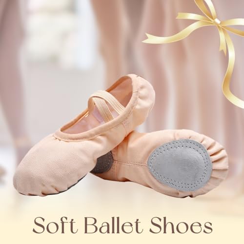 Ballet Shoes for Girls Ballet Slippers Canvas Ballet Dance Shoes for Toddler/Little Kid/Big Kid4