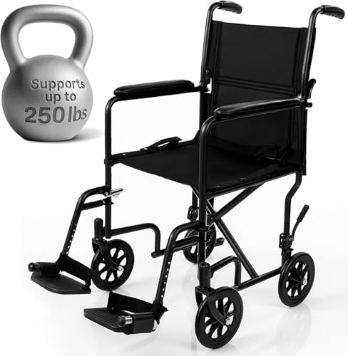 Vive Portable Folding Wheelchair with Swing-Away Footrests