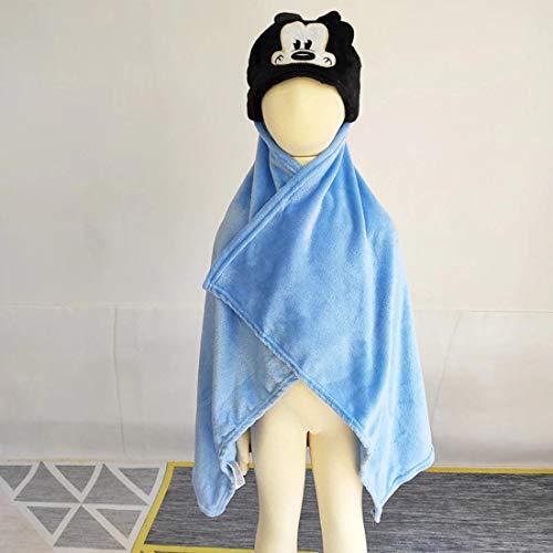 Image of First Kick New Born Baby Blanket Pack of Super Soft Bathrobe Baby Wrapper Durable Cum Baby Bath Towel for Baby Boys, Baby Girls, Babies (80cm x 80cm, 0-6 Months) Blue Black