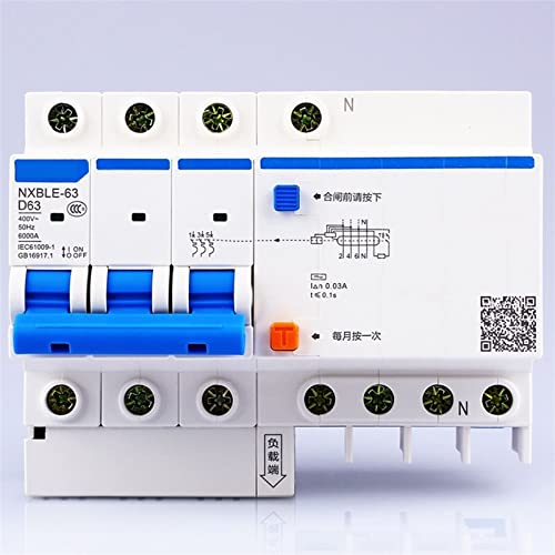 Dispositif de courant résiduel AC230/400V NXBLE-63 interrupteur protection fuite triphasé