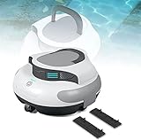 XNYXLPP Aspiradoras para Piscinas, Limpiador robótico automático para Piscinas Que Dura 100 Minutos, batería Recargable de 5000 mAh, estacionamiento automático, hasta 1000 pies Cuadrados