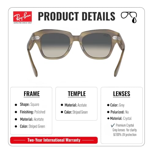 Image of Ray-Ban RB2186 STATE STREET Square Sunglasses with Official Eyewear Kit