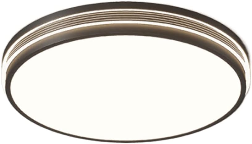 Modern Led Flush Mount Ceiling Light Energy-Saving Led Ceiling Lamp Non Dimmable Simple Flat Light Round Ceiling Lighting(Cool White 6000K) for Learning Room, Tea Room, Bathroom/Black/42Cm