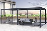 CAZEBOO Pergola Bioclimatique 6x3m Autoportée Santa – Aluminium Gris Lames Orientables en Acier – Tonnelle de Jardin Abri Terrasse – Résistante Vent 55 km/h – Protection Soleil Pluie – Montage Facile