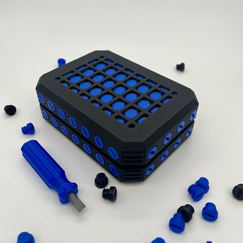 Really Annoying Gift Box *Screwdriver Included* Christmas, Birthday, Anniversary, Graduation Gift, 3D Printed (Black/Blue)