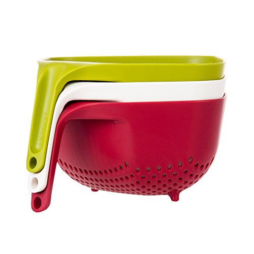 Joseph Joseph Square Colander Stackable With Easy-Pour Corners And Vertical Handle, Medium, White #TOP1