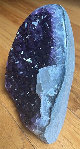Image of Extreme Rocks & Fossils Premium Amethyst Geode Stone Cluster [6 to 7 lb.] - Each Piece is Unique & Natural - Real Raw Healing Crystal Rock from Uruguay - Deep Purple Decoration