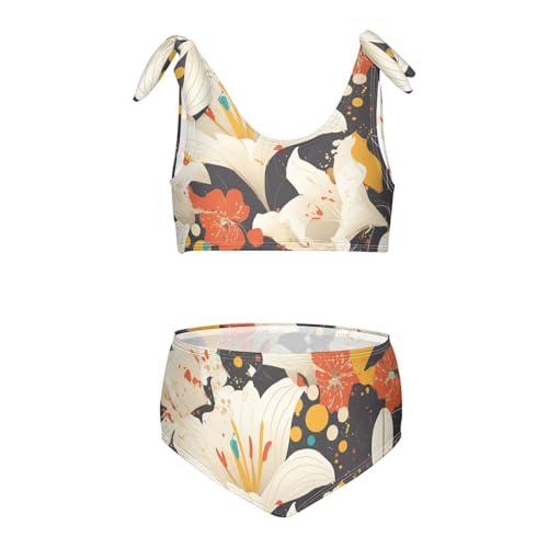 KLL Mardi Gra with French Lily Girls Bikini Sets 2 Piece Cute Swimsuit Beach Swimwear Bathing Suit