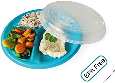 Dependable Industries inc. Essentials 2-Pack Microwave Lunch Plates with Lids – 3-Section BPA-Free Plastic – Vented, Dishwasher Safe – Meal Prep, Office, School Use – Assorted Colors - Image 6