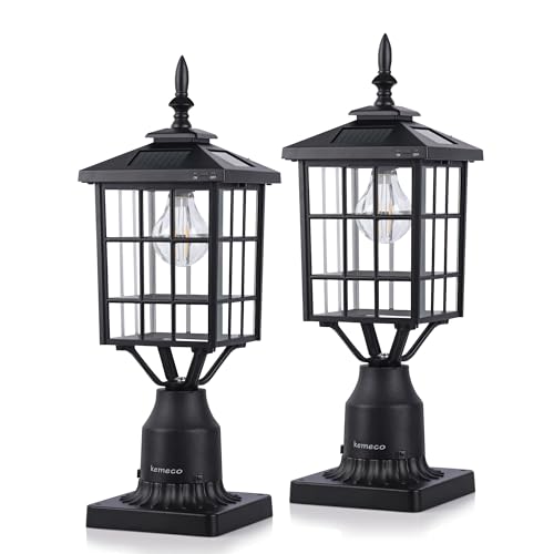 Kemeco Outdoor Solar Post Lights with Pier Mount Base,...