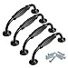 Maniglia della porta nera 4pcsx96mm | Manico in lega di alluminio 100% | Maniglia per porta dell'armadio | Maniglia per porta in stile europeo | può essere utilizzato per porte, cassetti (con viti)