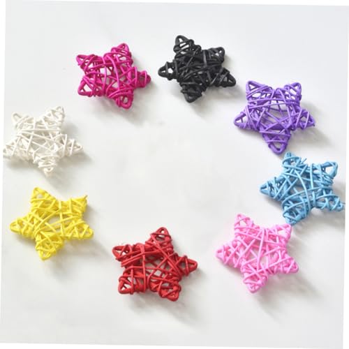 Étoiles en rotin rouges 6 cm ornement suspendu maison et Noël