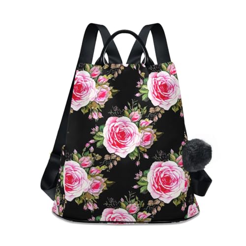 Sac à dos motif roses roses pour femme idéal pour vos balades urbaines et sorties quotidiennes