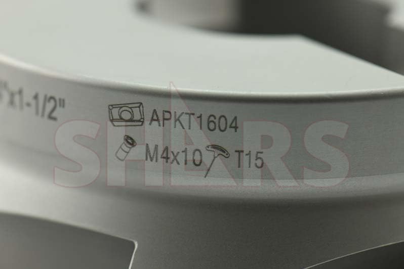 Shars 4" 75 Degree Face Mill [APKT 1604 Insert] NEW 404-2603W S[