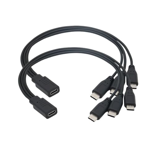 SSSUWP 1-to-3 USB C Splitter Charging Cable, 3-in-1 Type-C Extension Charger Cord 11 inches Charging ONLY (2) - image 1