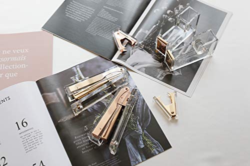 Draymond Story Rose Gold Acrylic Stationery Bundle 1)Stapler 1)Tape Dispenser 1)Staple Remover (Thank You Gifts Doctor) - Thumbnail 4