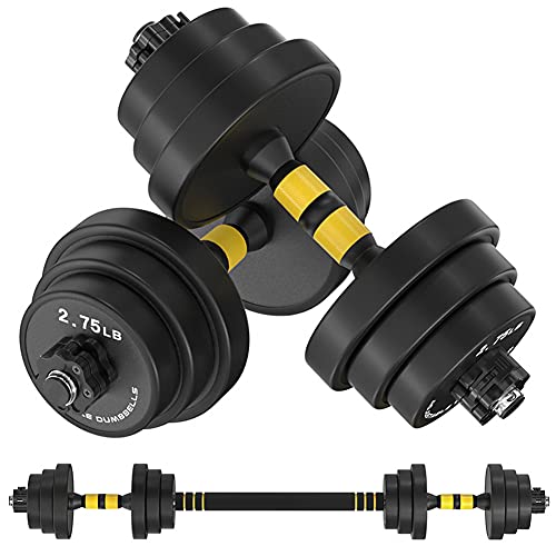IAMACE Adjustable Dumbbells Set 44 lb with Durable Steel Dumbbell Rod,2 in 1 Barbell Free Weights Dumbbells Set for Home Gym Fitness Workout Exercise Training IAMACE Adjustable Dumbbells Set 44 lb with Durable Steel Dumbbell Rod,2 in 1 Barbell Free Weights Dumbbells Set for Home Gym Fitness Workout Exercise Training