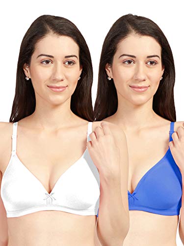 Image of SONARI Omania Womens Non-Padded Cotton Polyester Bras - Solid, Non-Wired, Medium Coverage, Hand Washable (Pack of 2)