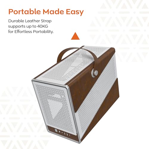 Image of MONTECH Heritage mATX, Micro Form Factor Compact Leather Gaming Chassis with Signature Handle Design, Supports RTX 40 Series GPUs, ATX PSU, and 360mm AIO - White