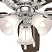 Hunter 52 inch Indoor Ceiling Fan with LED Lights - Ceiling Fan with Pull Chain, For Bedroom, Living Room, or Kitchen, Low Profile Mount, No Remote, 5 Blades - Builder 53328, Brushed Nickel