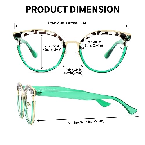 Image of Zeelool Classic Cat Eye Glasses Frame with Non-prescription Clear Lens for Women ZJGT414068