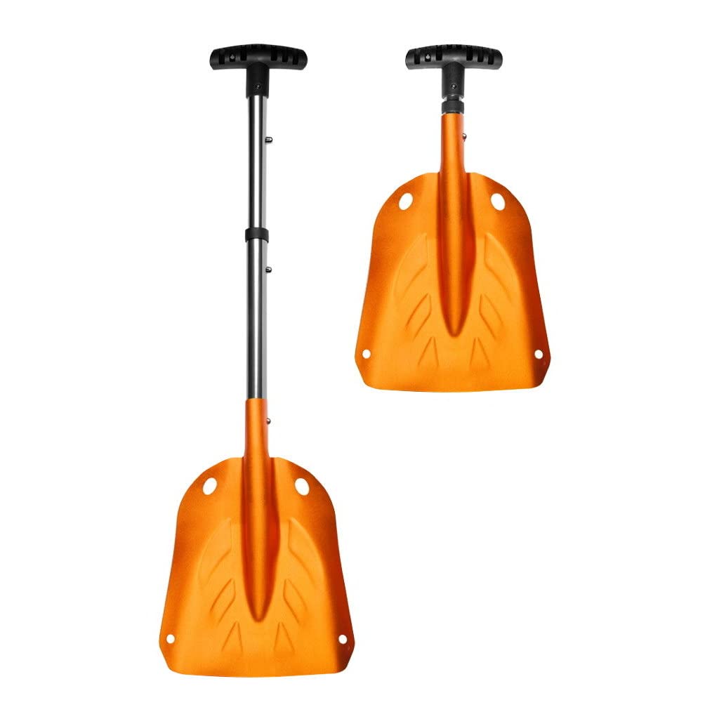 SkinStar Pelle avalanche en aluminium pour ski de randonnée, pelle d'urgence 3 parties orange