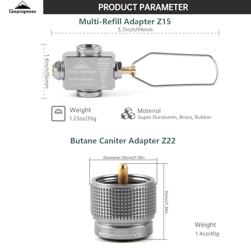 Campingmoon Fuel Canister Refill Adapter Z15+Z22