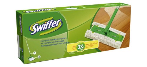 Swiffer Starterset für den Boden - Bodenstab plus 2 Tücher, 1er Pack (1 x 1 Stück)