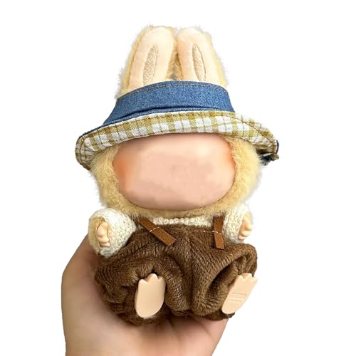 Labubu Puppenkleidung 17cm - Süßes Streetwear-Set mit Kapuzenpulli + Hose + Zubehör - Passend für Labubu 1. 2. 3. Generation/Stehpose/Sitzpose Geeignet für: pop mart/Labubu(C59)