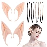 4, Elfenohr Latex weiches Ohr, es gibt zwei Paare, jedes Paar Größe, geeignet für die meisten Menschen Ohren, direkt am Ohr, langlebig, wiederverwendbar; Perücke Stirnband Haarband eignet sich für den Kopfumfang 50 cm oder mehr, das Haarband ist elastisch Achten Sie aber auch auf den Einsatz im flexiblen Bereich.