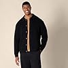 Amazon Essentials Men's Relaxed-Fit Collared Cardigan Sweater, Black, Large #4