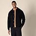 Amazon Essentials Men's Relaxed-Fit Collared Cardigan Sweater, Black, Medium
