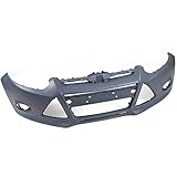 Speedmotor Front Bumper Cover Fit for Ford Focus Hatchback Sedan 2012 2013 2014 Unpainted Primed Black with Fog Lamp Holes OEM FO1000664 BM5Z17D957CAPTM