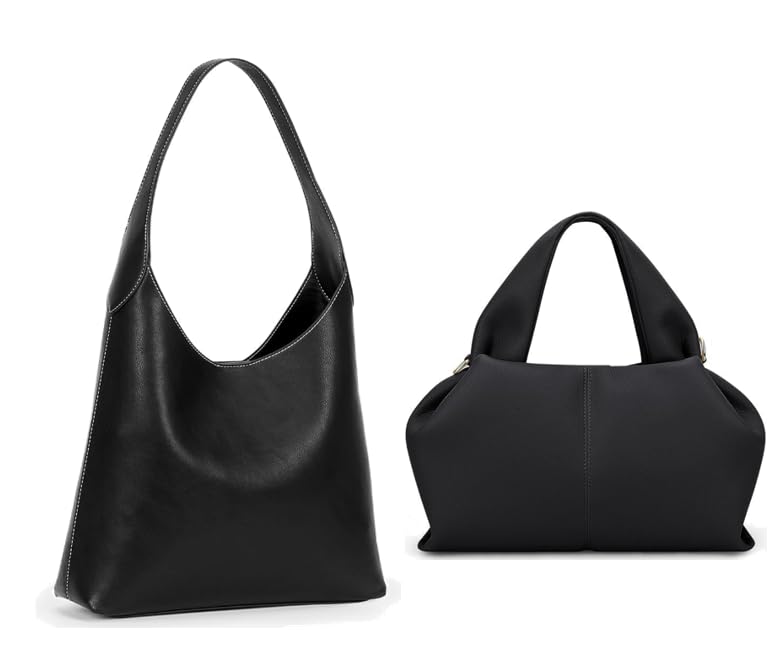 JQWYGB Cloud Pouch Bag Black & Hobo Bags Slouchy Tote Bag Black