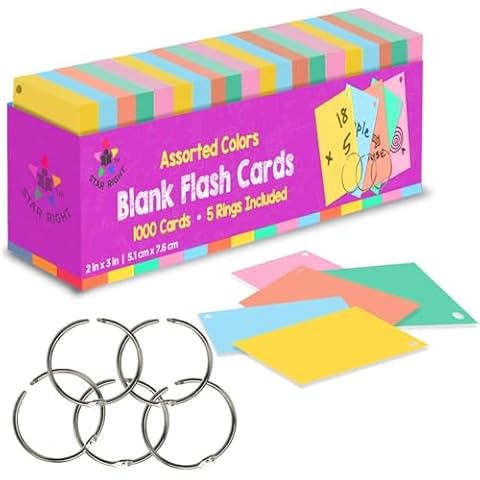 Assorted Colored Blank Flash Cards Cover