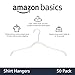 Amazon Basics Slim, Velvet, Non-Slip Shirt Clothes Hangers, Ivory/Beige - Pack of 50, Ivory/Silver
