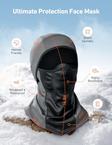 image for AstroAI Ski Mask Windproof Balaclava for Cold Weather, Winter Face Mas