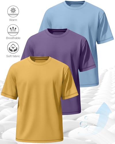 Image of Neer 3 Pack Big and Tall T-Shirts for Men L-7xl Tops | Large Casual Stretch Workout Tees, Short Sleeve Crewneck Oversized Shirts, Classic Summer Outfits, Comfy Basic Loose Clothes