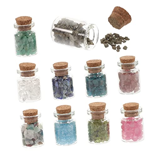 Healeved Crystal Gravel Drift Bottles Bottles Lids for Crystals and Stones Small Set