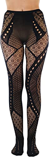 Image of ToBeInStyle Women's Vintage Art Deco Chevron Ornate Design Tights Pantyhose