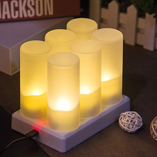Rechargeable Flameless Candles Tea Lights, LED Candles Flickering Fake Candles with Remote & Timer, Warm White Tealights for Parties, Weddings, Bar, Family, Dinner Outdoor Picnic Decoration